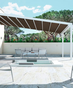 Pérgola de lona tensada